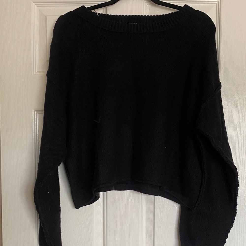 Carly Jean Los Angeles Midnight Black Crew Neck Sweater